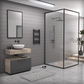 Fekete 400x700mm törölközőszárítós fürdőszobai radiátor Welland Lux | Készletről | Gyors kiszállítással