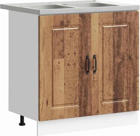 vidaXL Konyhaszekrény ajtóval Kalmar Öreg fa 80 x 46 x 81,5 cm Faanyag