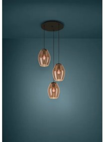 Eglo 390161 - Csillár zsinóron ESTANYS 3xE27/40W/230V barna