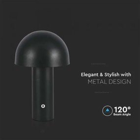 LED Dimmelhető tölthető asztali lámpa LED/1W/5V 3000-6000K 1800 mAh fekete