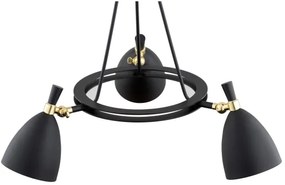 Argon 6149 - Csillár rúdon CHARLOTTE 3xE27/15W/230V fekete/arany