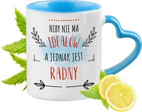 Tanácsosnak Kék Bögre Szív Alakú Füllel Ajándék