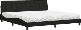 vidaXL fekete szövet ágy matraccal Hanko 200x200 cm