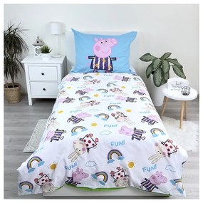 Egyszemélyes pamut gyerek ágyneműhuzat világító hatással 140x200 cm Peppa Pig – Jerry Fabrics
