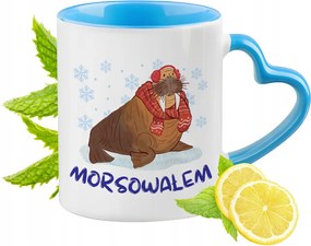 Vicces Kék Bögre Szív Alakú Füllel Ajándék