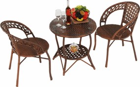 Kerti rattanszett 1+2, barna, JARUB