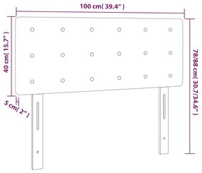 rózsaszín bársony LED-es fejtámla 100x5x78/88 cm
