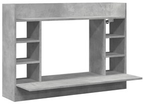 betonszürke szerelt fa falra szerelhető íróasztal 105x48x75 cm