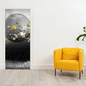 Fotótapéta ajtóra - Arany absztrakt gömbök (95x205cm)