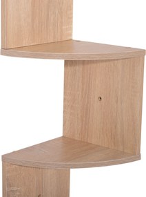 HOMCOM Zigzag Sarokpolc Tároló 20L x 20W x 126H cm 5 Szint Világos Tölgyfa | Aosom