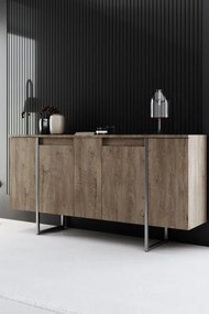 Konzolasztal Luxe - Walnut, Silver