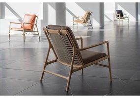 Barna-natúr színű bőr fotel Dedo – Gazzda