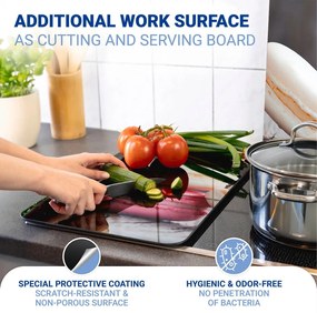 Edzett üveg tűzhely fedőlap szett 2 db-os 30x52 cm Macarons – Wenko