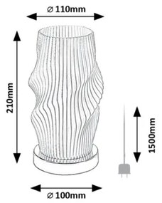 Rabalux 74189 - Asztali lámpa TIANA 1xE14/25W/230V