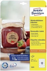 Virág alakú eltávolítható címkék 60 x 59,5 mm 5085