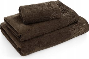 Margo cérnával átszőtt bordó pamut törölköző 50x90 barna