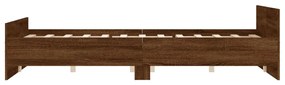 barna tölgyszínű fém ágykeret fej- és lábtámlával 120 x 200 cm