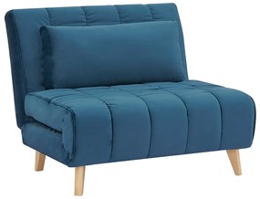 BILLY VELVET kék kihúzható fotel