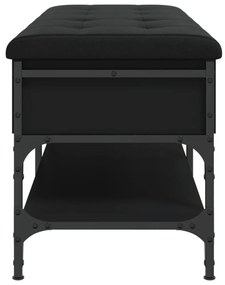 fekete szerelt fa cipőtároló pad 102 x 42 x 45 cm