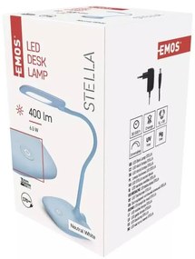 Világoskék LED szabályozható asztali lámpa (magasság 55 cm) Stella – EMOS