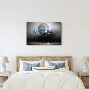 Kék absztrakt gömbök képe (90x60 cm)