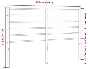 fekete fém fejtámla 150 cm