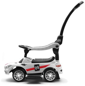 Zenélő bébitaxi vezetőrúddal Baby Mix RACER fehér