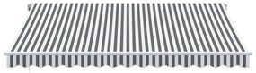 antracitszürke-fehér LED-es kézi napellenző 400 x 350 cm