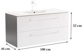 Vario Clam 100 alsó szekrény mosdóval