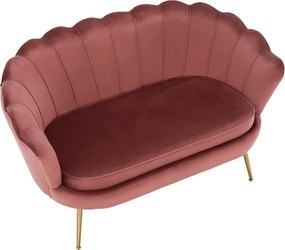 Pad Art-deco stílusban, rózsaszín Velvet anyag/gold chróm-arany, NOBLIN
