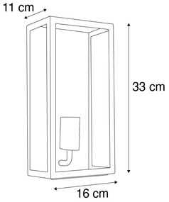 Ipari kültéri fali lámpa sötétzöld üveggel IP44 - Rotterdam