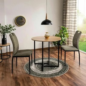 Alto II kerek étkezőasztal tölgy/fekete 80 cm