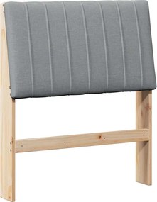 vidaXL Kárpitozott fejtámla Világosszürke 75 cm Tömör fenyőfa