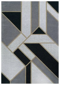 FX Gatsby Fekete könnyen tisztítható mintás szőnyeg
