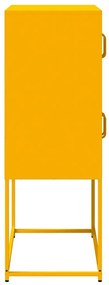 Highboard Mustársárga 68x39x107 cm Acél