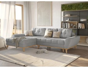 Világosszürke kinyitható sarokkanapé (bal oldali) Balitco – Ropez