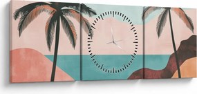 Kép - Pálmafák a tengernél (órával) (90x30 cm)