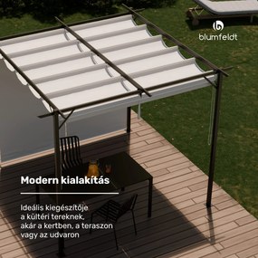 Blumfeldt Pantheon Robust, pergola, 3 x 3 m, oldalsó redőnyökkel, időjárásálló porszórt acél