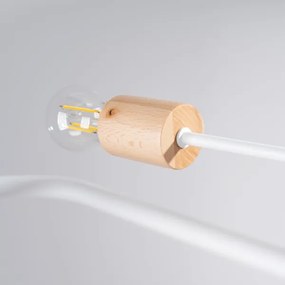 Sollux SL.1667 - Felületre szerelhető csillár TIMBO 8xE27/15W/230V fehér/bézs/bükkfa