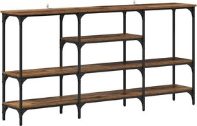 vidaXL Konzolasztal polcokkal Régi fa 160 x 29 x 80 cm Faanyag