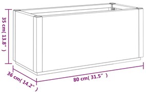 vidaXL sötétszürke polipropilén kerti ültetőláda 80 x 36 x 35 cm