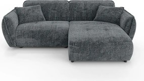 Sötétszürke zsenília sarokkanapé (jobb oldali-heverő résszel) Nelia – Ropez