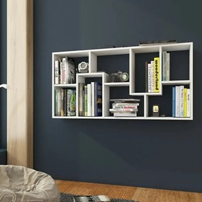 Polcos tároló könyvespolc 120x20x60cm fehér KH15-2