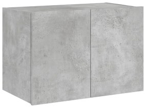 betonszürke falra szerelhető TV-szekrény LED-del 60x35x41 cm