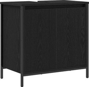 vidaXL fekete mosdószekrény fiókokkal 60x34,5x60 cm