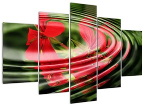 Absztrakt kép - virágok hullámokban (150x105 cm)