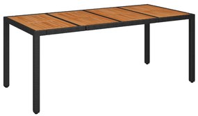 7 részes fekete polyrattan kerti étkezőgarnitúra párnával