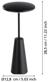 Eglo 900925 - LED Dimmelhető kültéri lámpa PICCOLA 2,8W/5V 5200mAh IP54 fekete