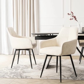 LARISA forgó étkezőszék krém bouclé