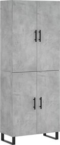 vidaXL betonszürke szerelt fa magasszekrény 69,5 x 34 x 180 cm